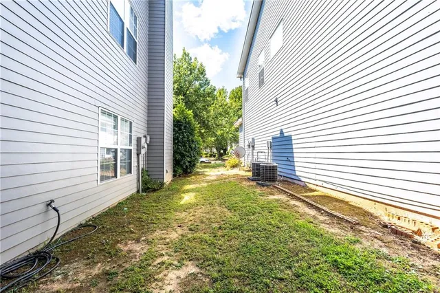 a view of a backyard with a garden