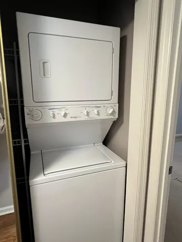 a close up view of washer and dryer