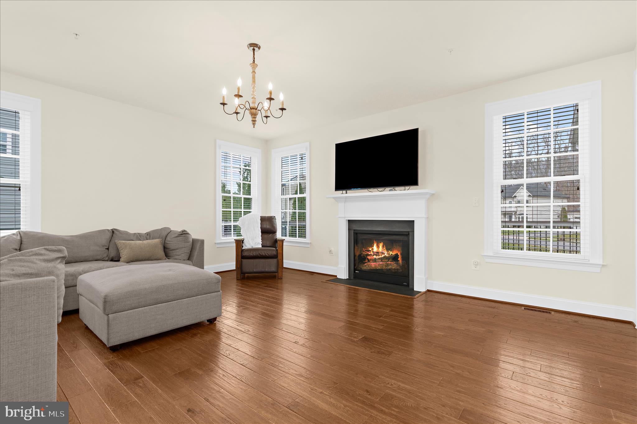 830 Sebastian Lane Gambrills, MD 21054 - Photo 19 of 63 a living room with furniture a fireplace and a flat screen tv