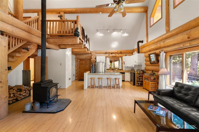 a living room with furniture