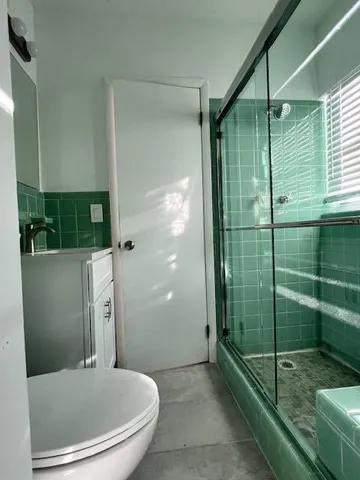 a bathroom with a shower