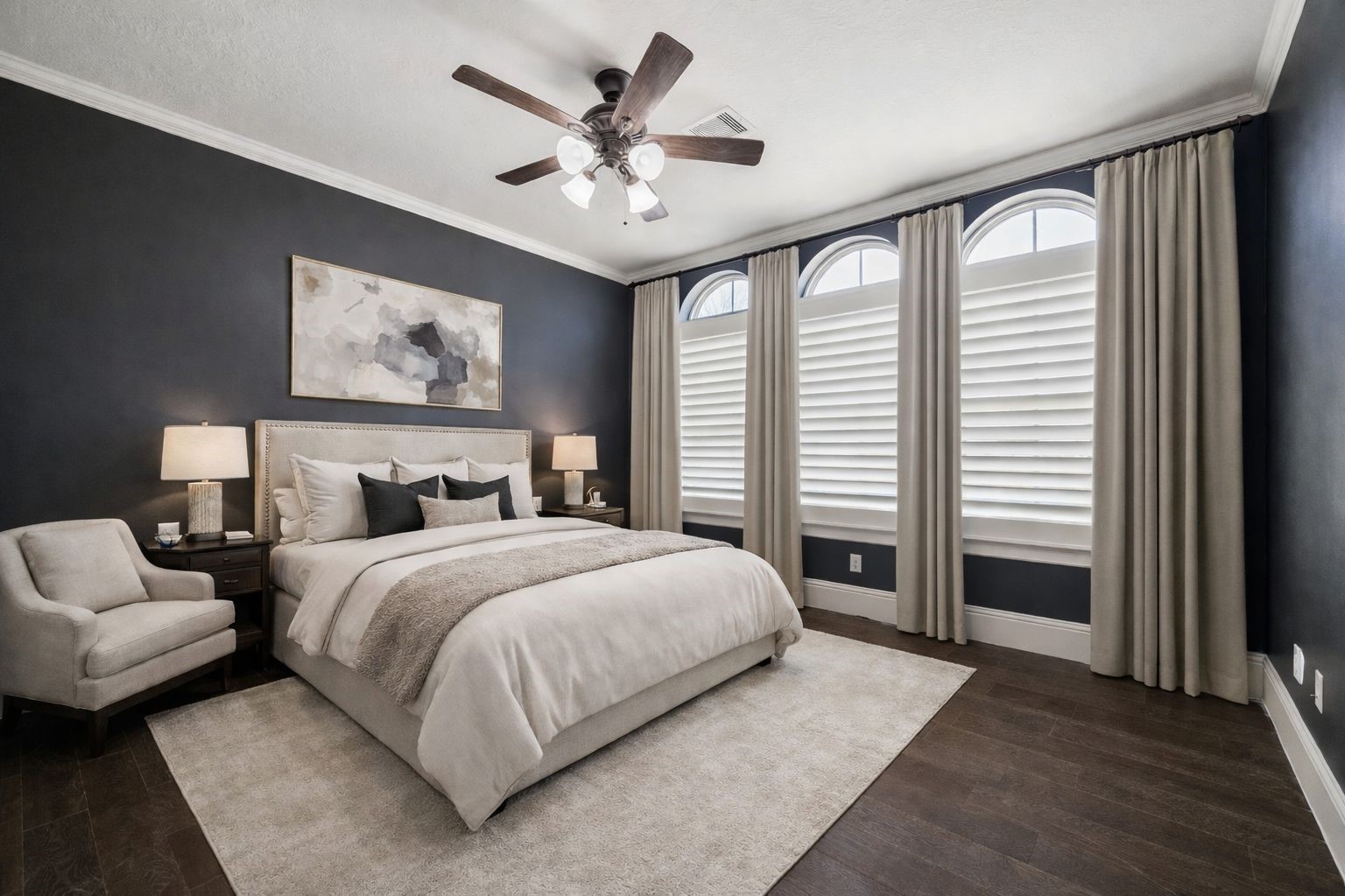 21018 Kings River Point Kingwood, TX 77346 - Photo 37 of 50 a bedroom with bed and a large window