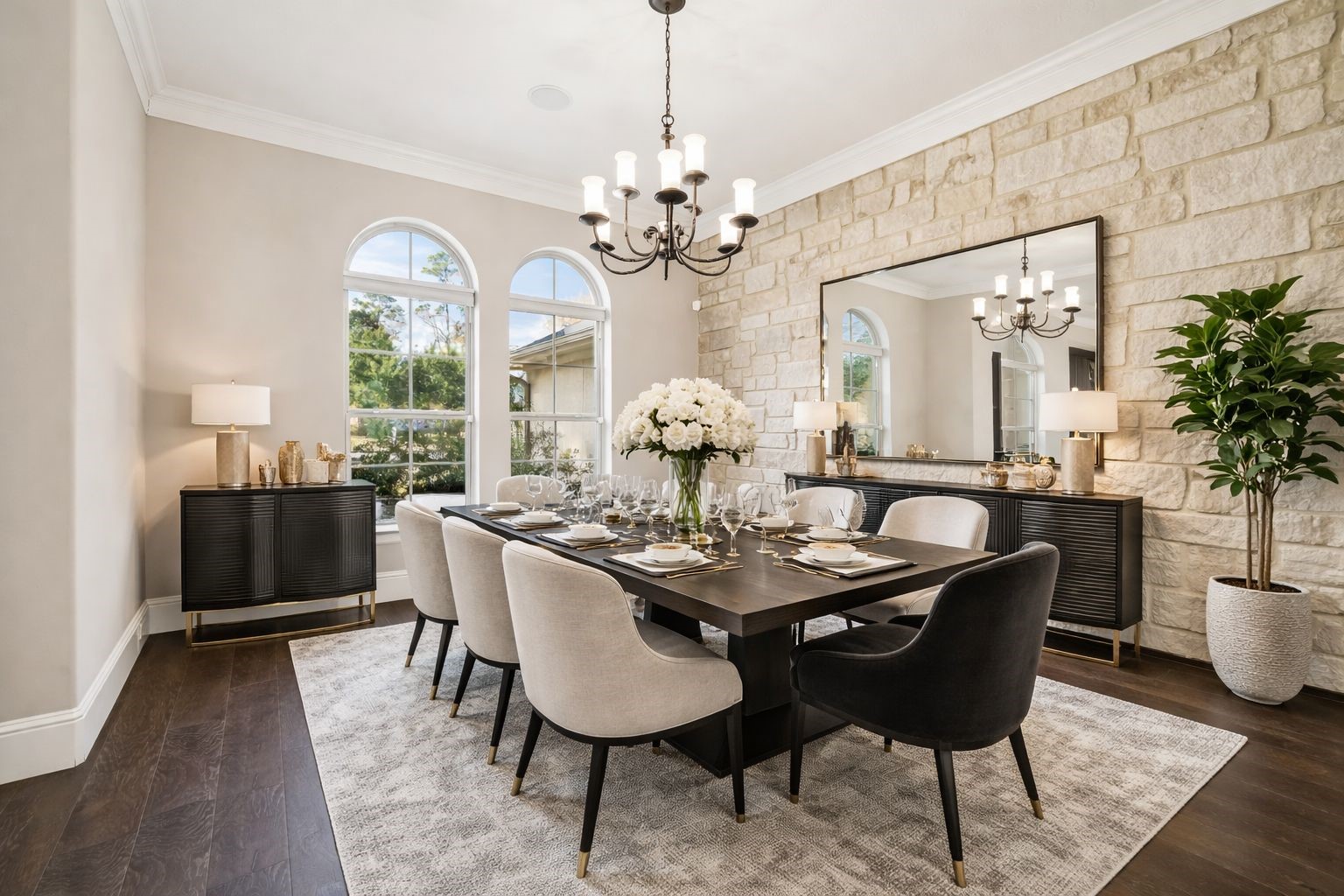 21018 Kings River Point Kingwood, TX 77346 - Photo 8 of 50 a view of a dining room with furniture and chandelier