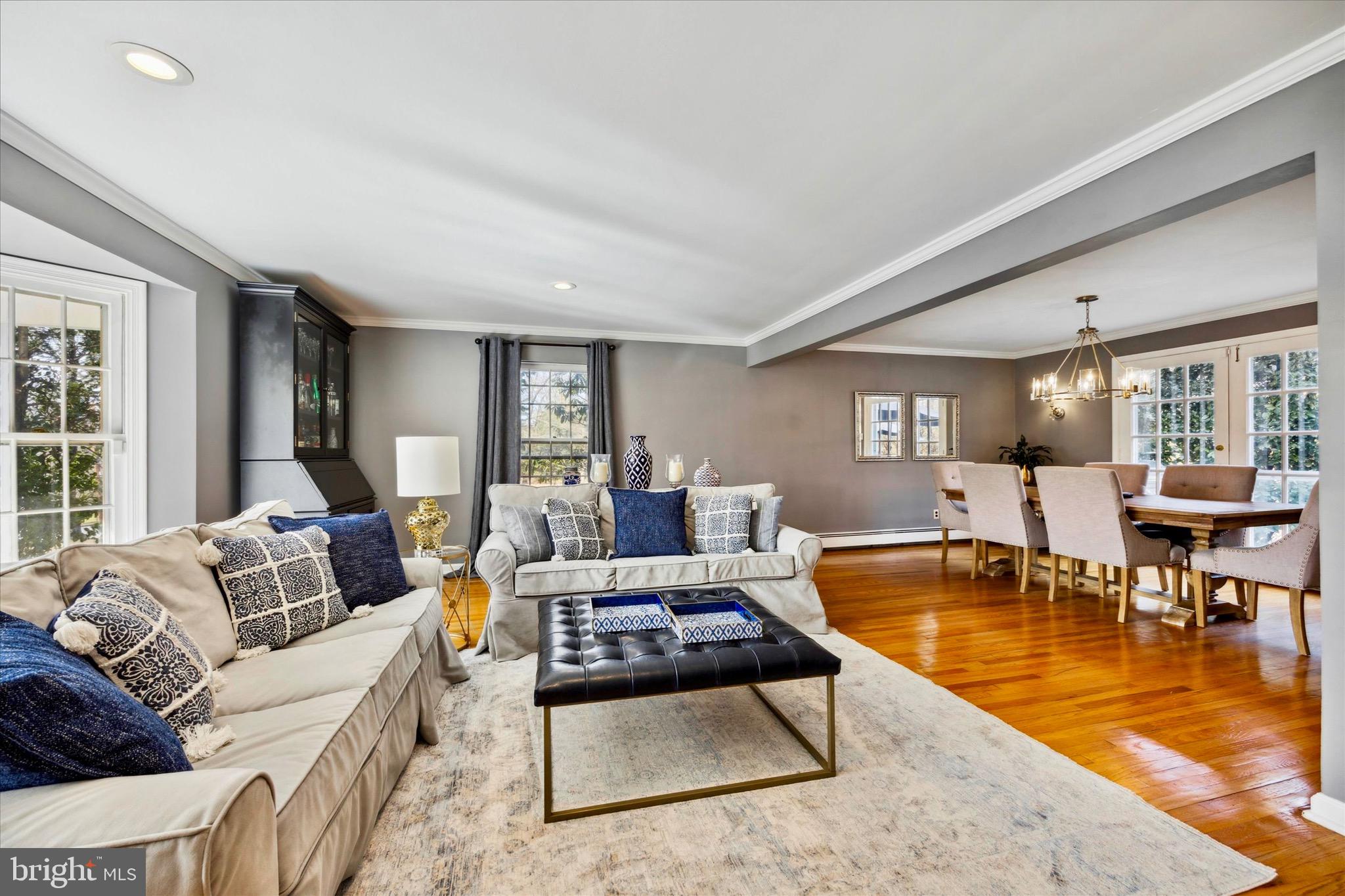 805 Malin Road Newtown Square, PA 19073 - Photo 23 of 48 Living room flows into dining room