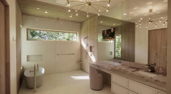 a bedroom with two beds and a window