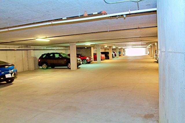 a view of a building with a street