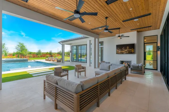 a outdoor space with patio furniture and a patio