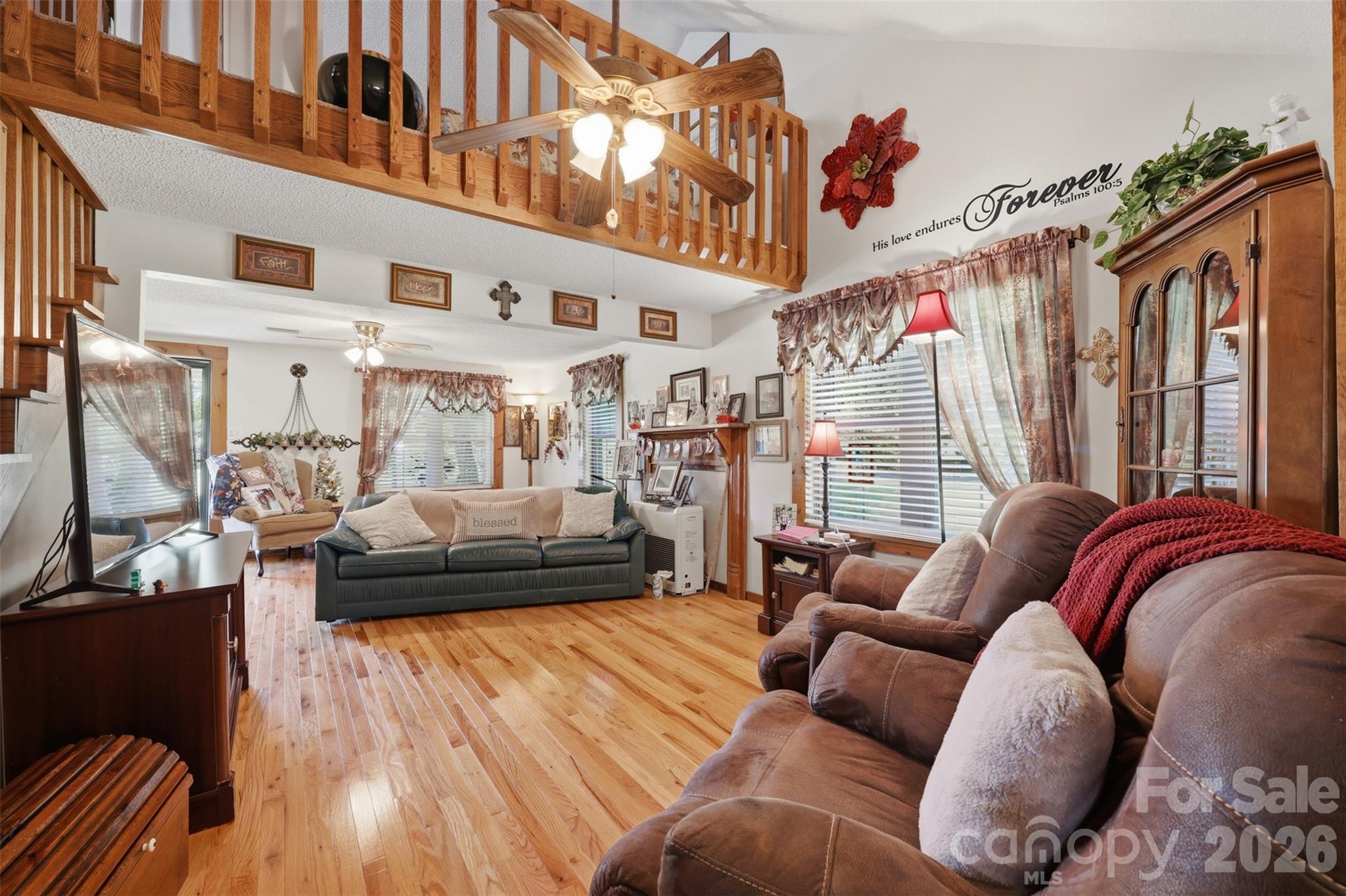 176-174 Oak Hollow Road Union Grove, NC 28689 - Photo 21 of 48 a living room with furniture and a large window
