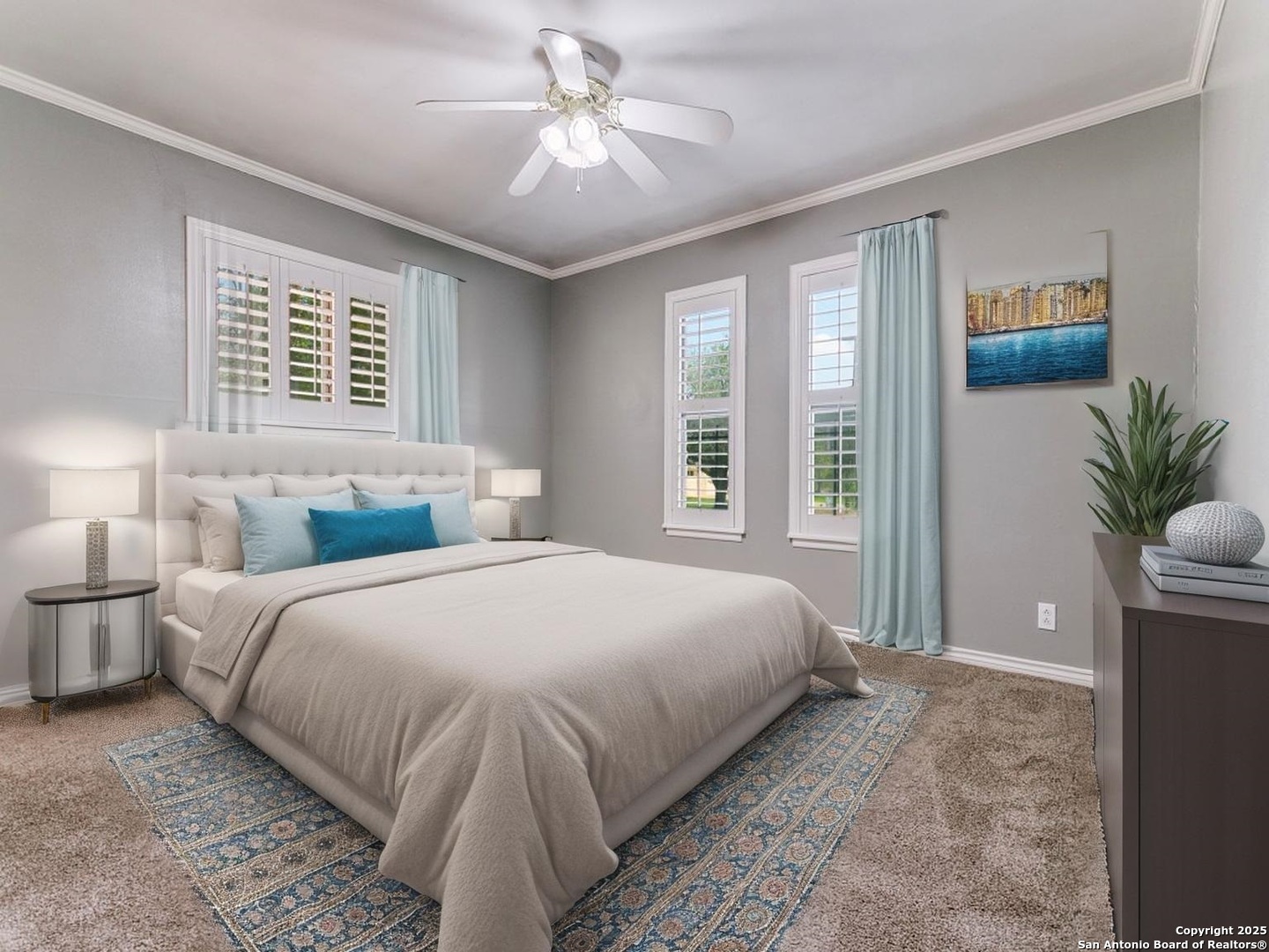 249 Ralston Drive Converse, TX 78109 - Photo 15 of 25 a bedroom with a large bed and a chandelier