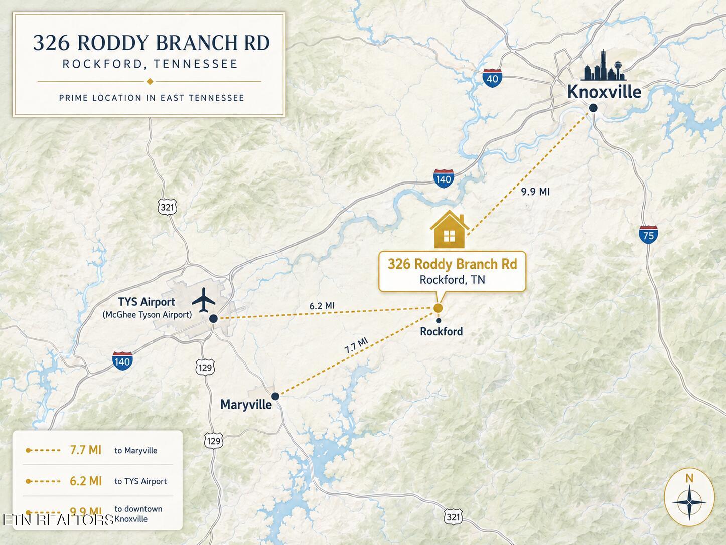 326 Roddy Branch Road Rockford, TN 37853 - Photo 3 of 5 Map that shows location