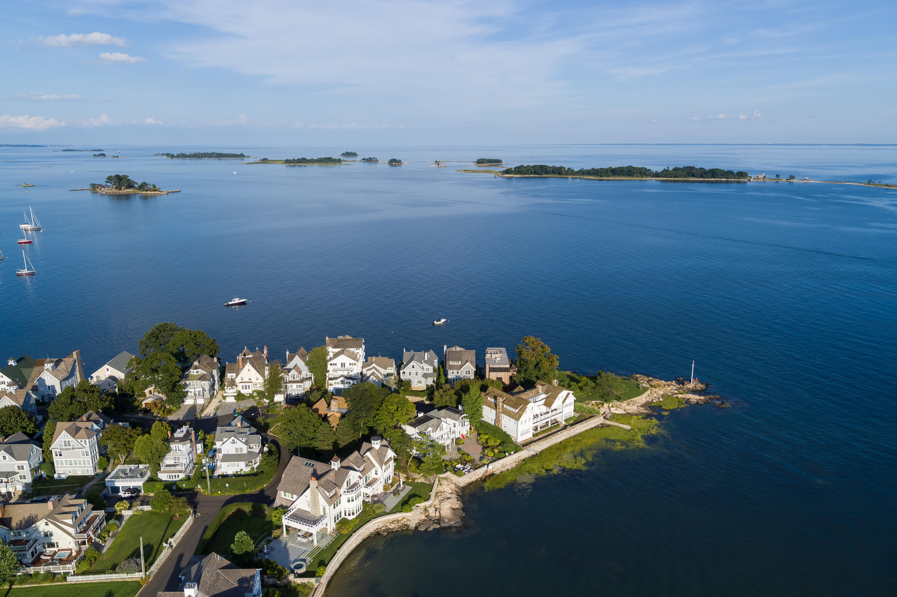 a view of a lake with a house