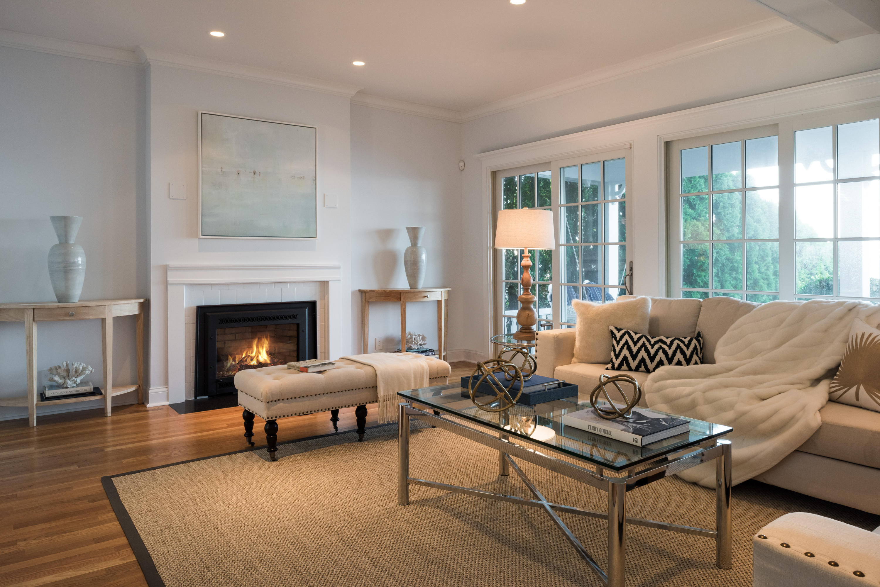 17 Rocky Point Road Rowayton, CT 06853 - Photo 7 of 25 a living room with furniture and a fireplace