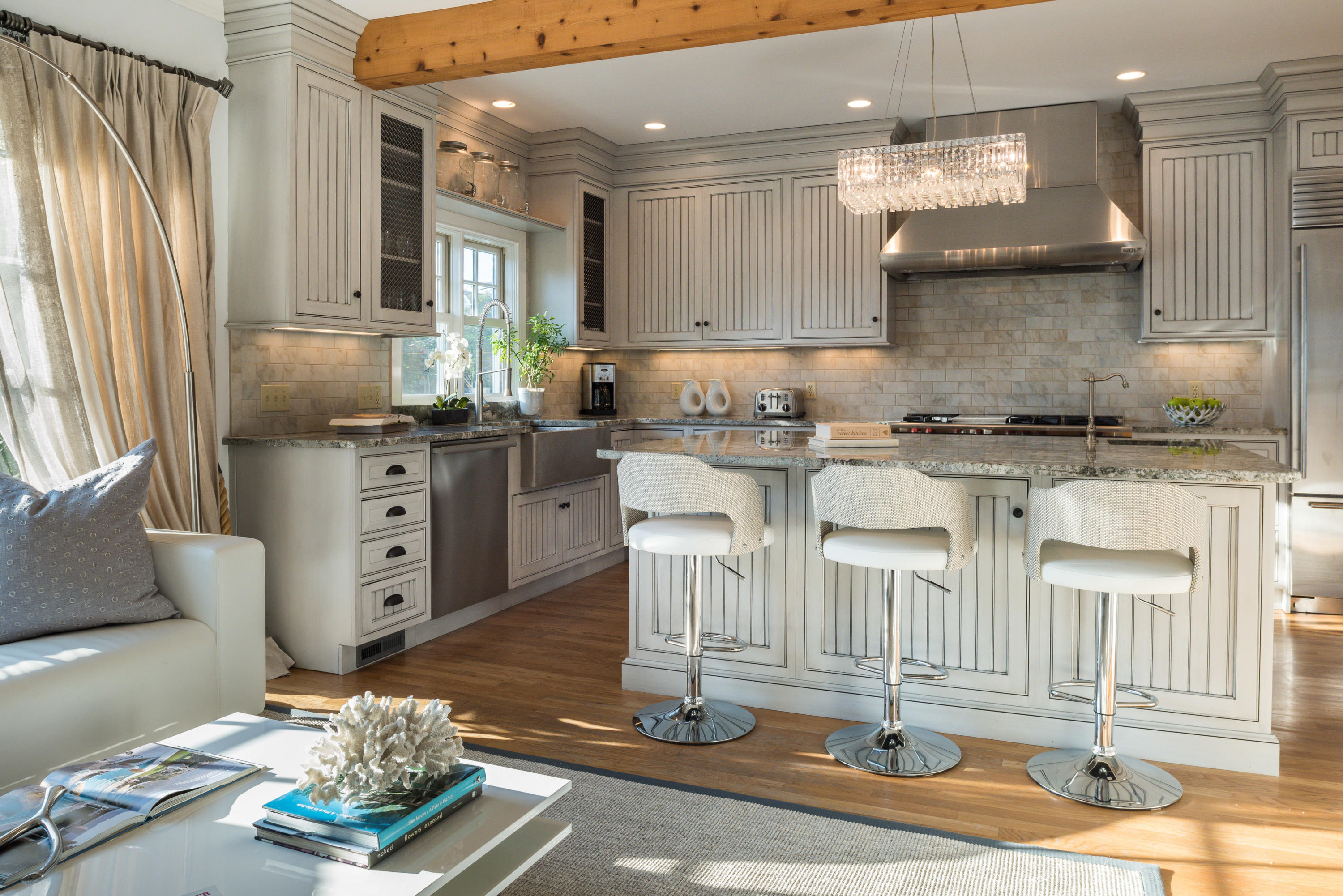 17 Rocky Point Road Rowayton, CT 06853 - Photo 8 of 25 a kitchen with stainless steel appliances granite countertop a stove refrigerator and cabinets