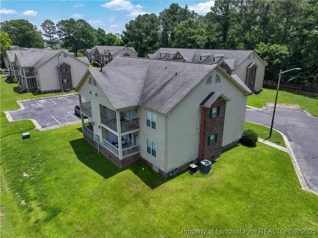 an aerial view of a house