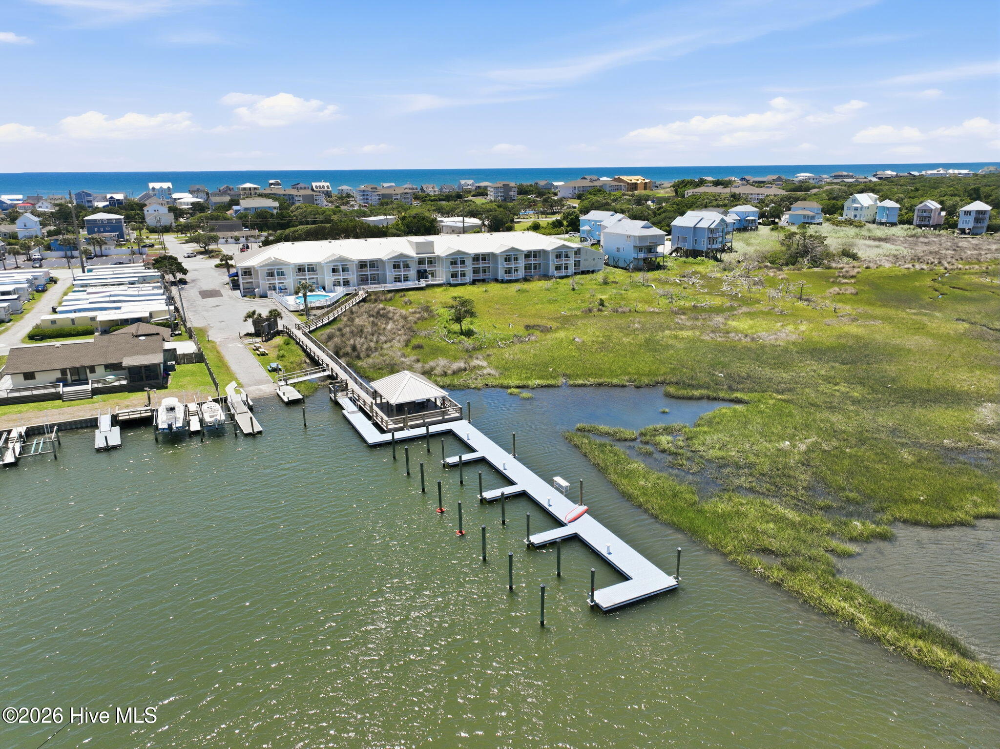 602 West Fort Macon Road, Unit 217 Atlantic Beach, NC 28512 - Photo 25 of 33 Aerial of Slips