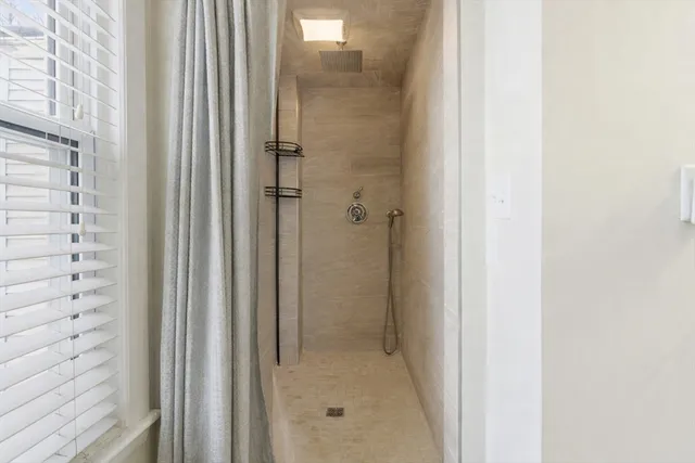 a bathroom with a shower