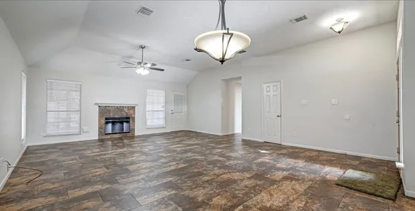 an empty room with a window
