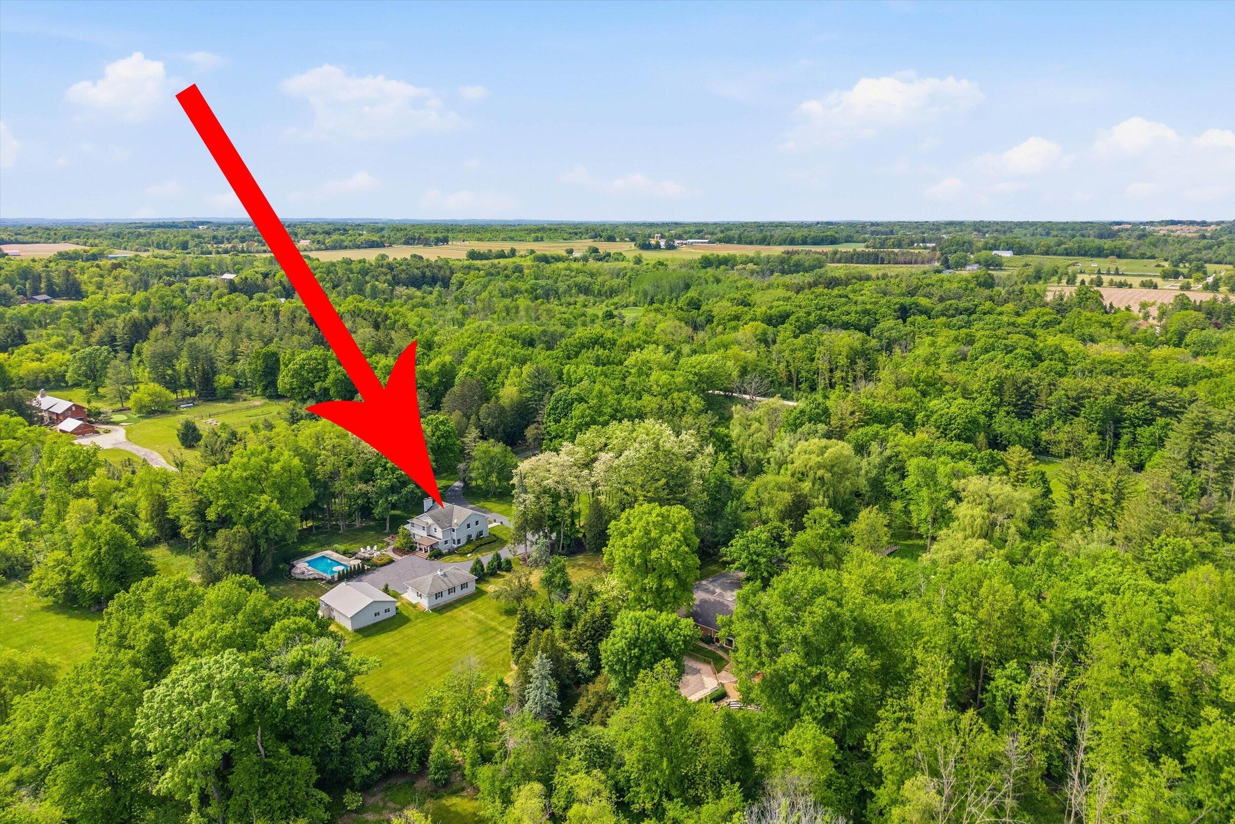 9431 Hawthorne Road Mequon, WI 53097 - Photo 62 of 67 Aerial view of 8-plus acres