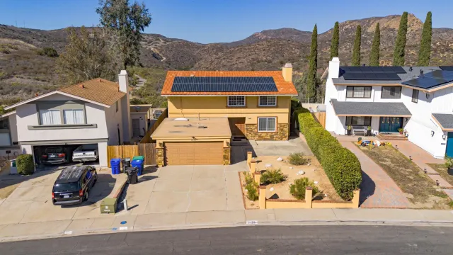 a view of a house with a patio