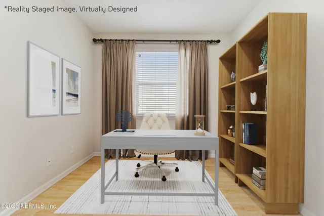 a room with furniture and a window