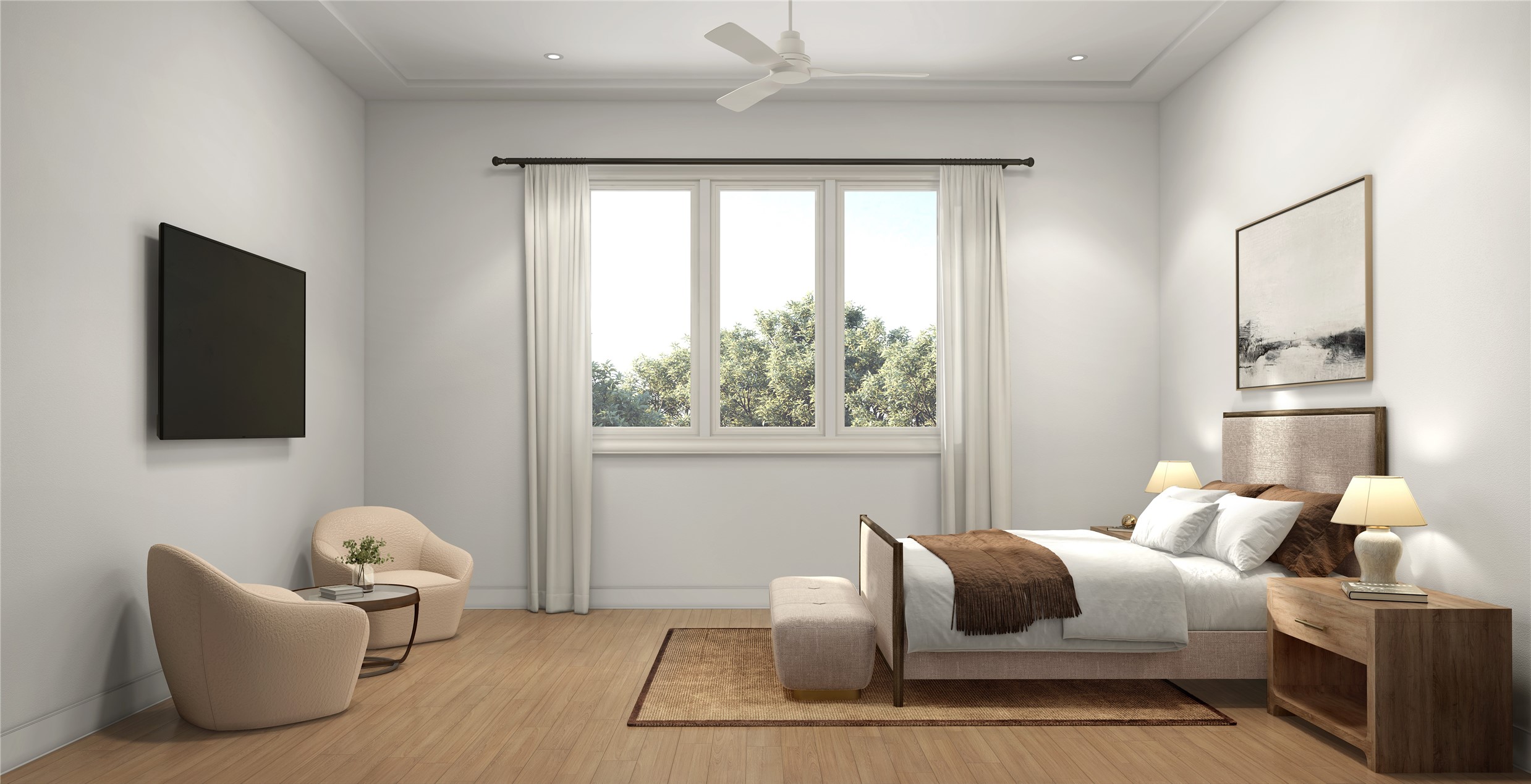 1002 East 25th Street Houston, TX 77009 - Photo 34 of 45 a bedroom with furniture and a flat screen tv