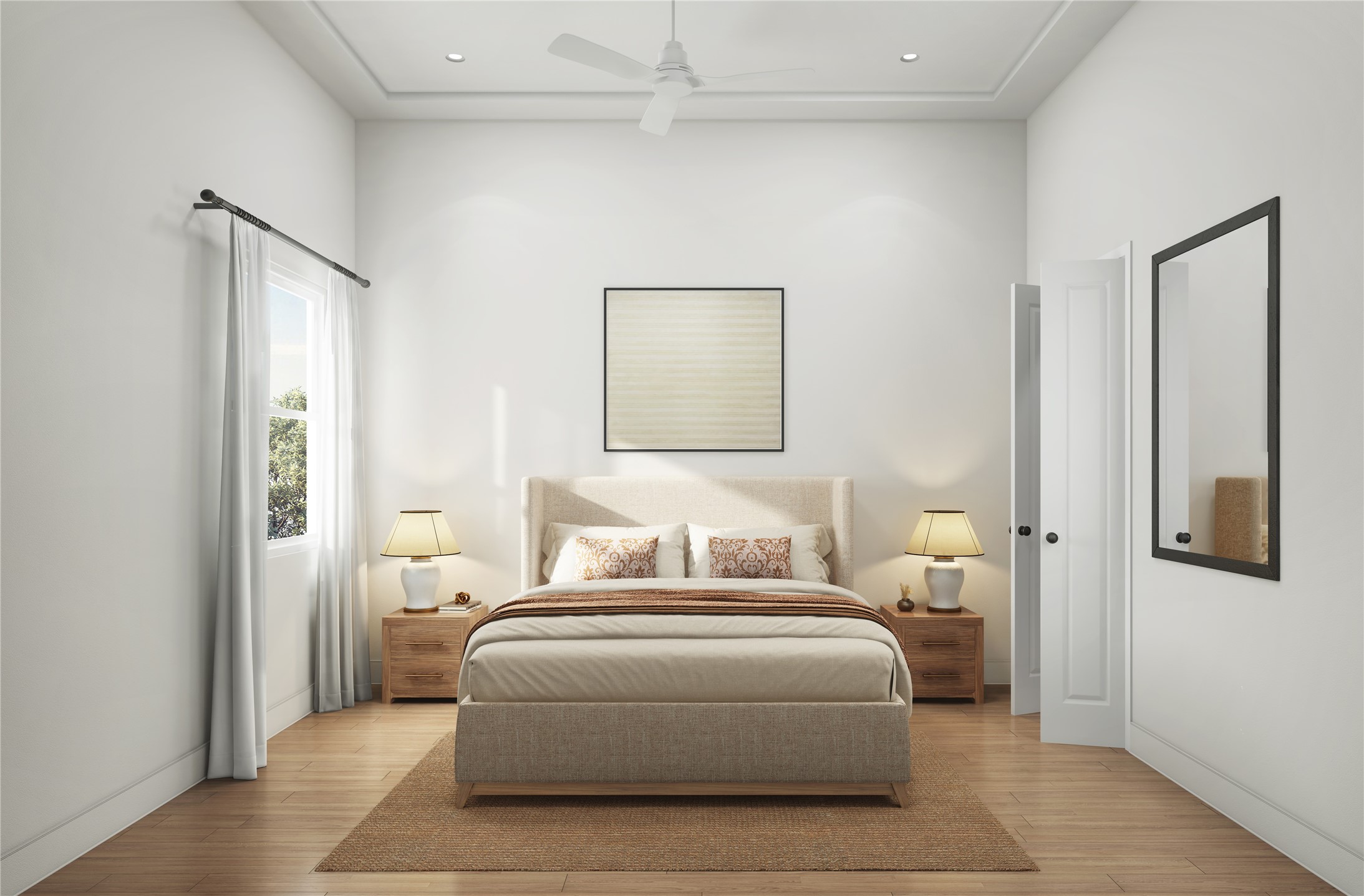 1002 East 25th Street Houston, TX 77009 - Photo 37 of 45 a bedroom with a bed and a painting on the wall