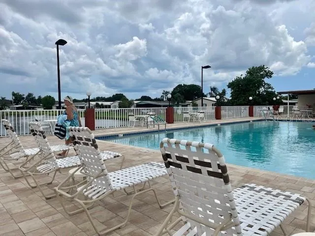 a view of a lake with a terrace