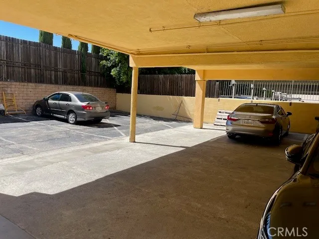 a view of a balcony with a bench