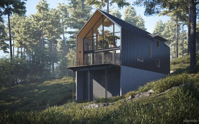 a backyard of a house with lots of green space