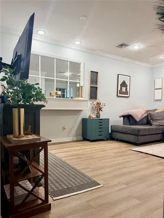 a living room with furniture