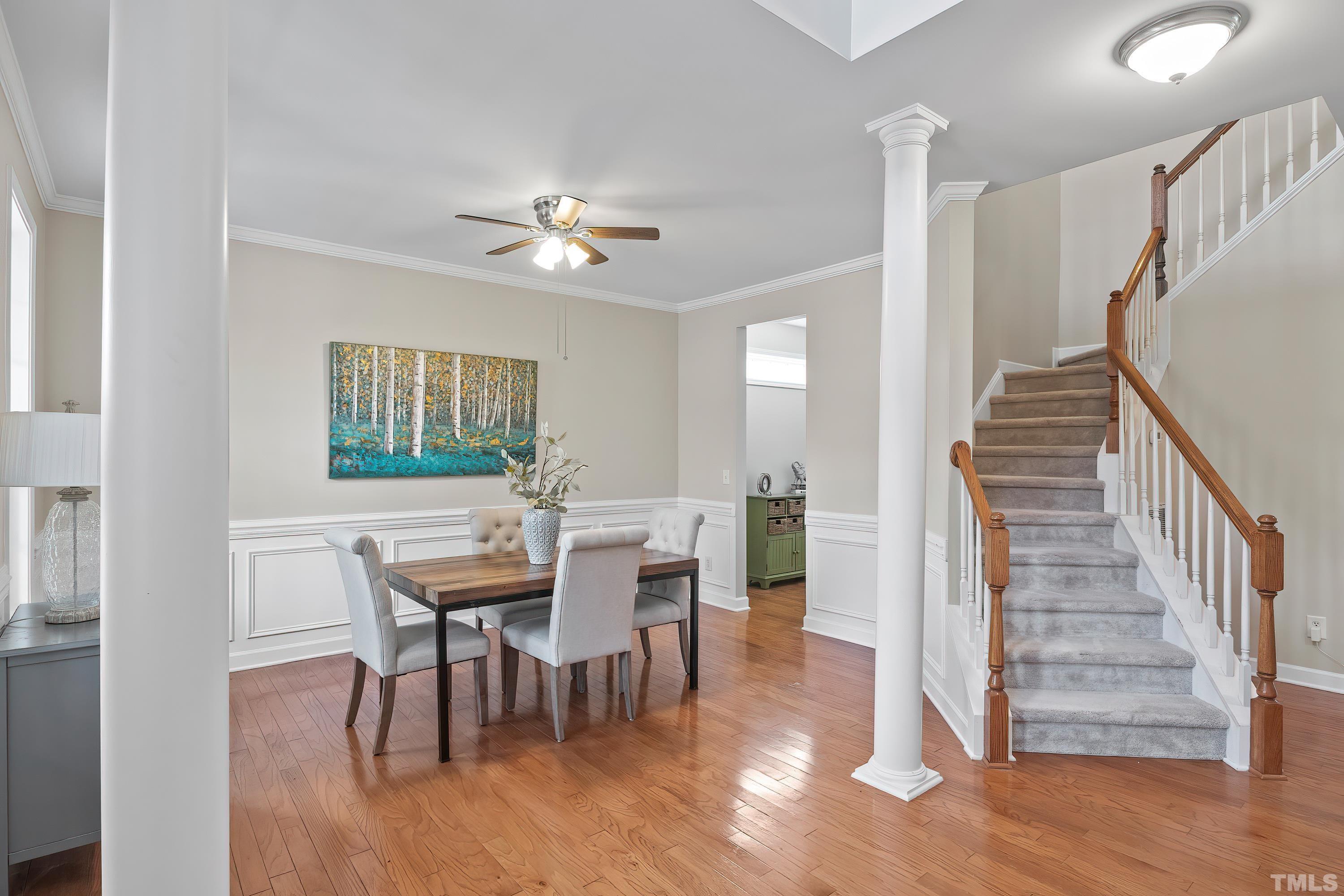 5225 Holly Ridge Farm Road Raleigh, NC 27616 - Photo 3 of 61 a view of a dining room with furniture window and wooden floor