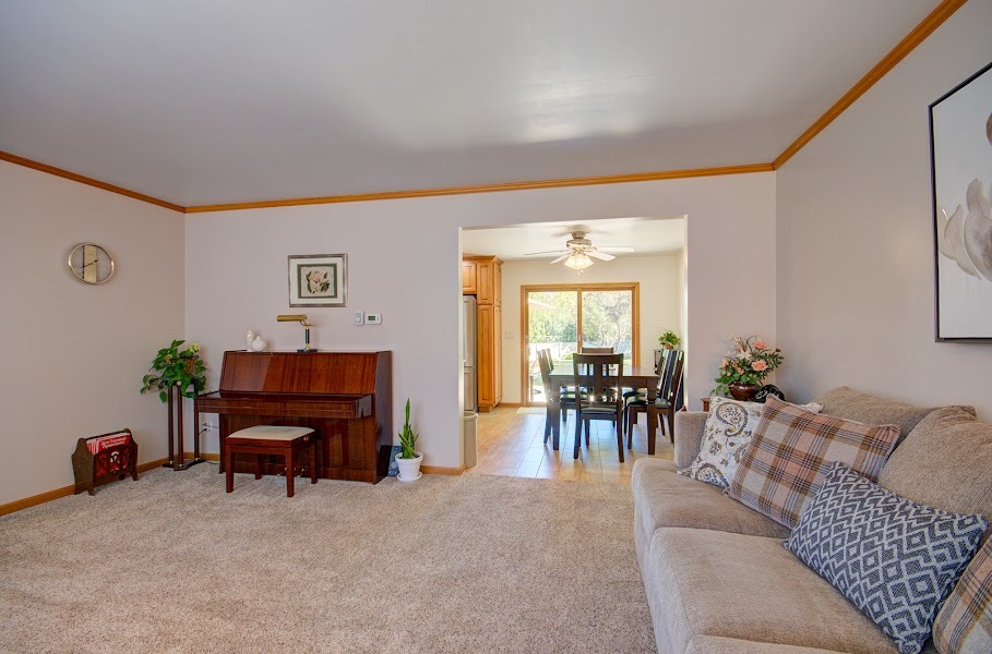 23019 South Kent Road Channahon, IL 60410 - Photo 17 of 36 a living room with furniture and a dining table with chair
