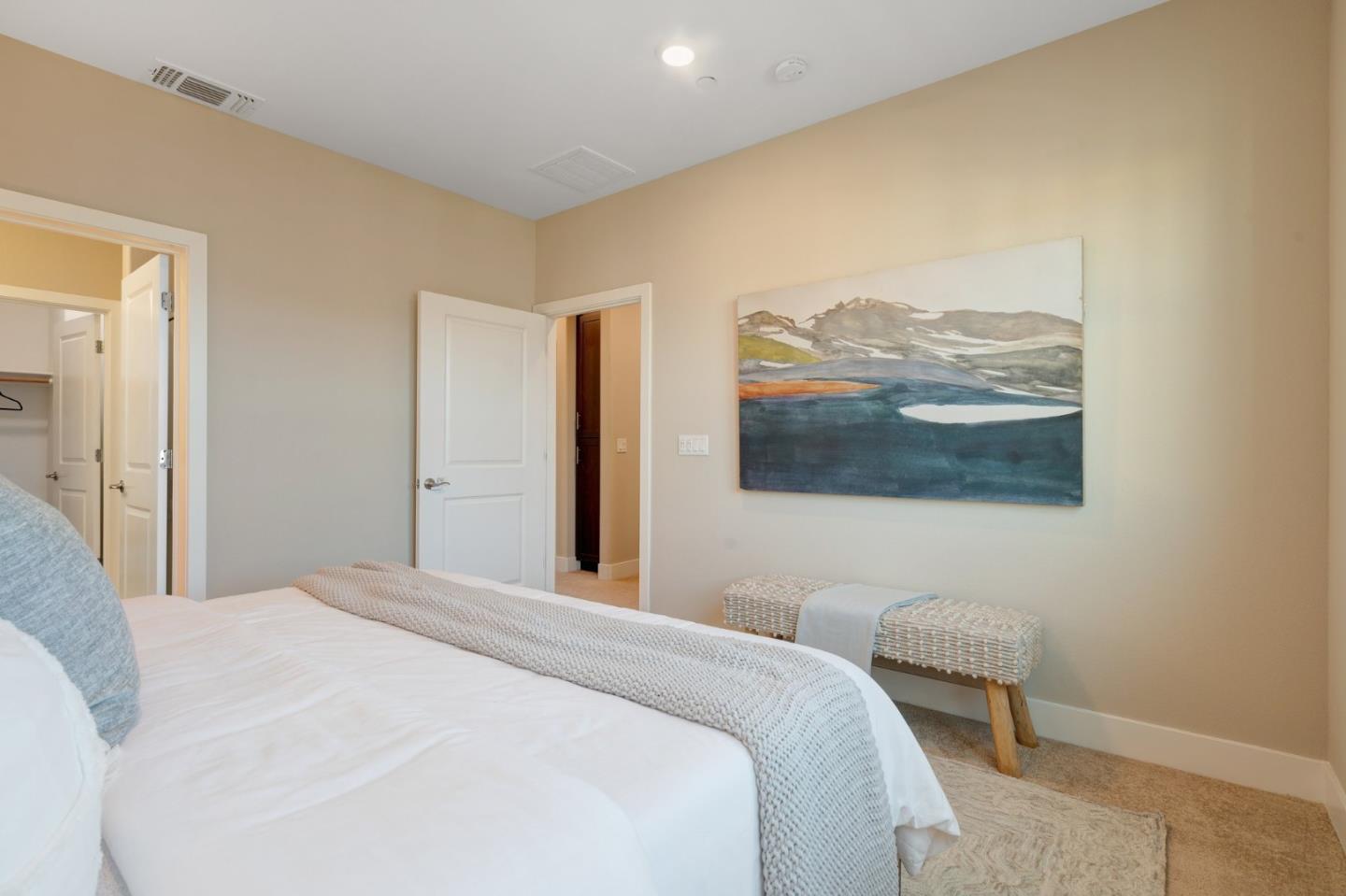 3911 Degree Lane Mountain View, CA 94043 - Photo 31 of 54 a bedroom with a bed and a wall painting