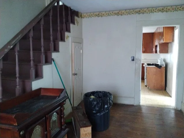 a view of a room with racks on the wall