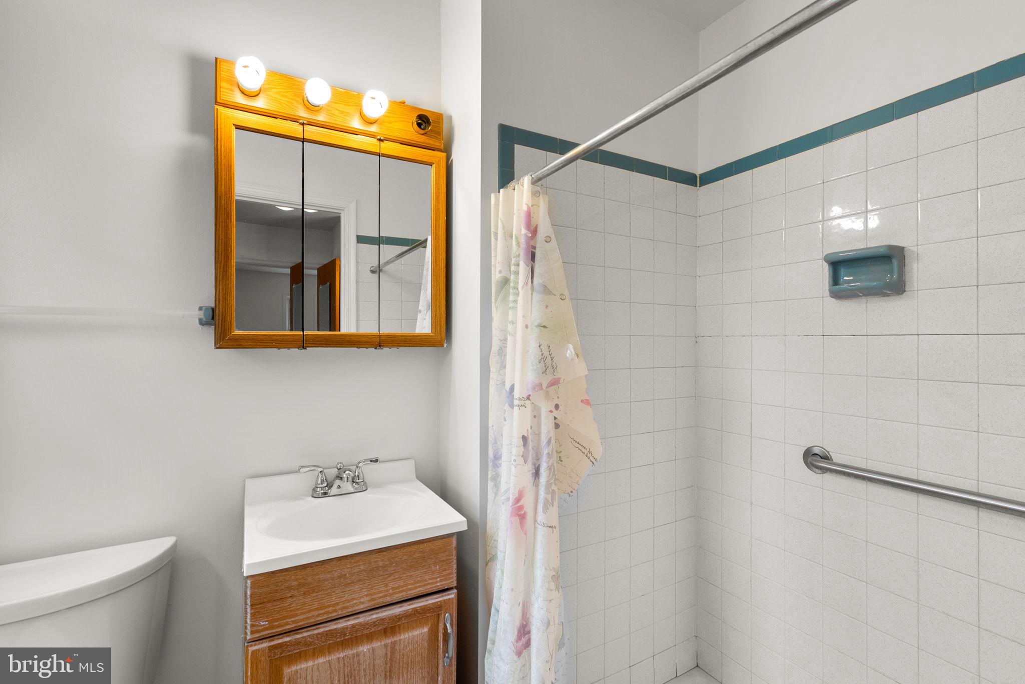 18724 Bloomfield Road Olney, MD 20832 - Photo 13 of 32 a bathroom with a sink a toilet and a mirror