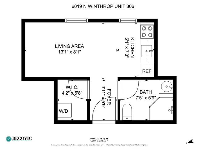 $1,400 | 6019 North Winthrop Avenue, Unit 314, Chicago, IL 60660