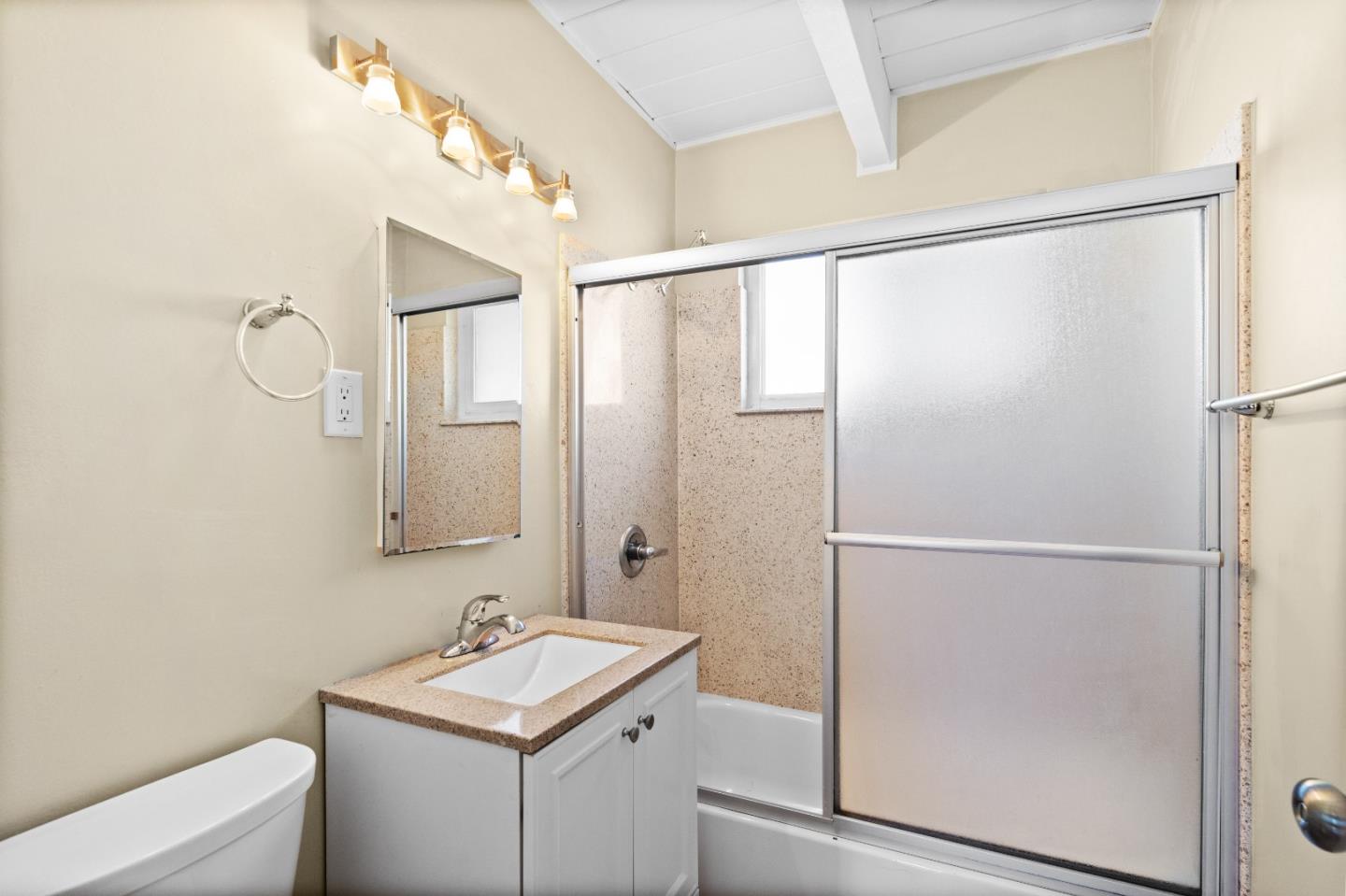 4 Coleman Place Menlo Park, CA 94025 - Photo 28 of 34 a bathroom with a sink toilet and shower