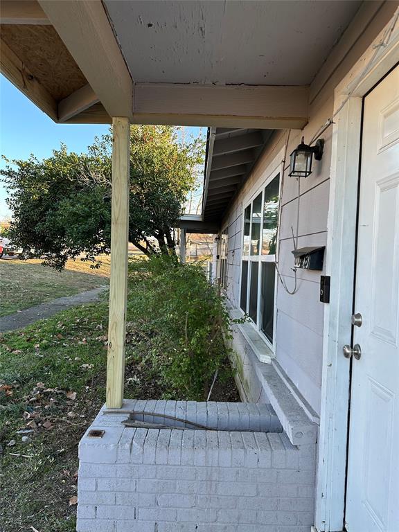 a view of porch with seating space