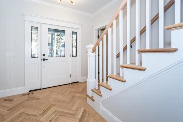 a view of an entryway with staircase