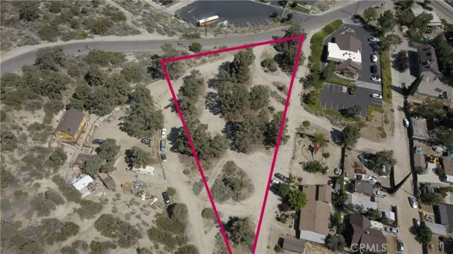 a view of road space with trees