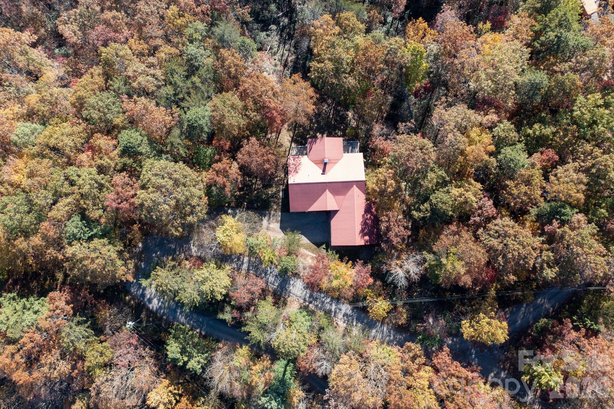 22 Faholoa Ridge Road Black Mountain, NC 28711 - Photo 42 of 47 a top view of a house with a yard and large trees