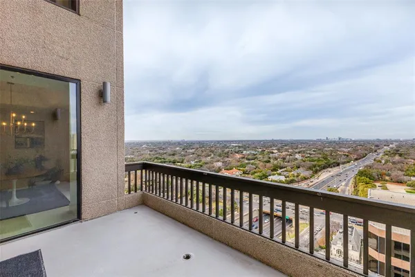 a view of city from balcony