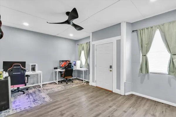 a living room with furniture