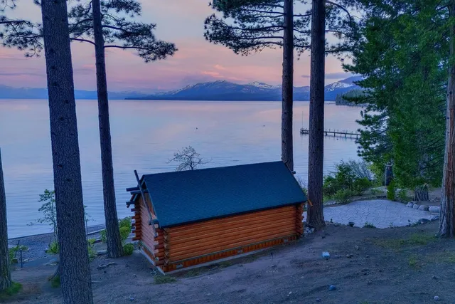 a view of a bench in patio with a tree