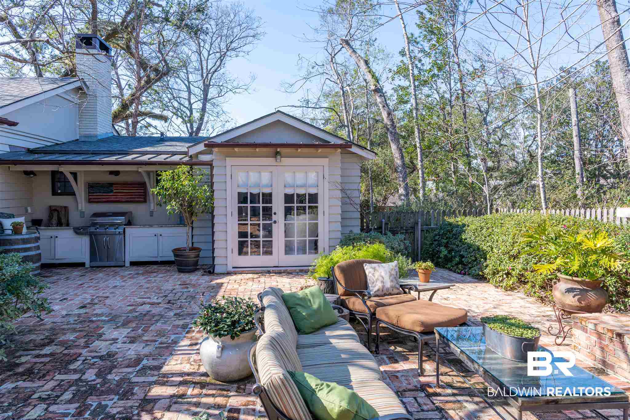 349 Liberty Street Fairhope, AL 36532 - Photo 37 of 44 Courtyard/Outdoor Kitchen