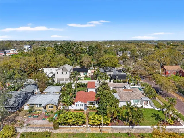 an aerial view of multiple house