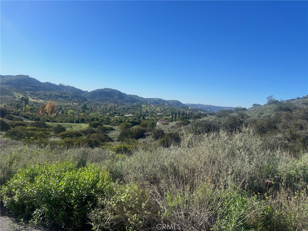 a view of a town with mountains in the background