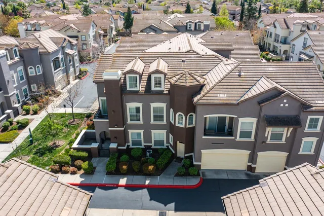 an aerial view of multiple houses