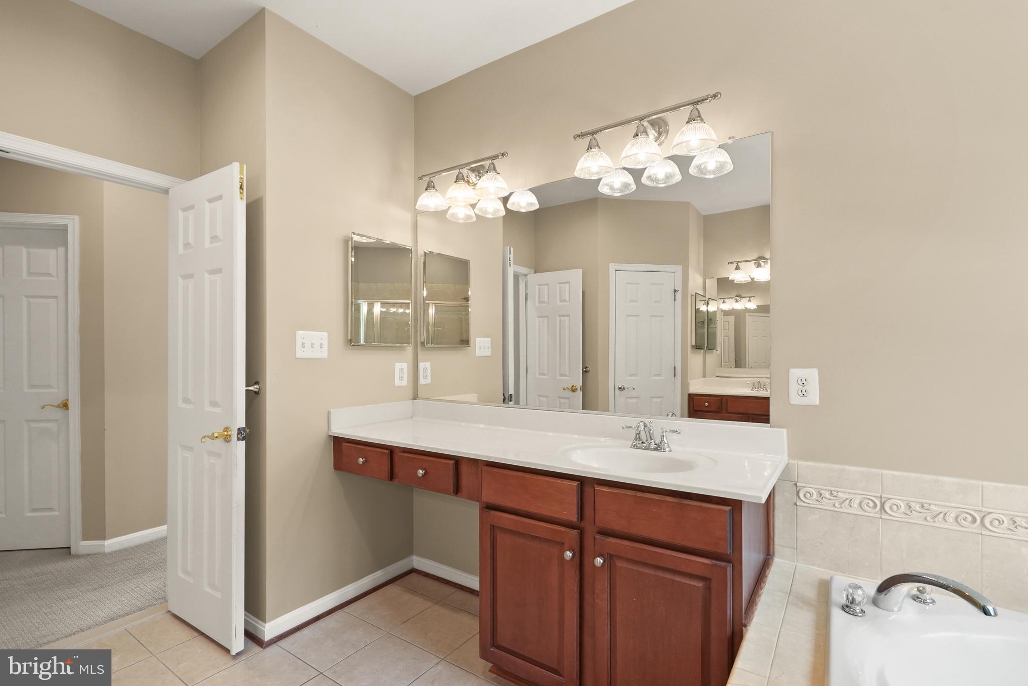 43616 Carradoc Farm Terrace Leesburg, VA 20176 - Photo 35 of 63 a bathroom with a double vanity sink and a mirror