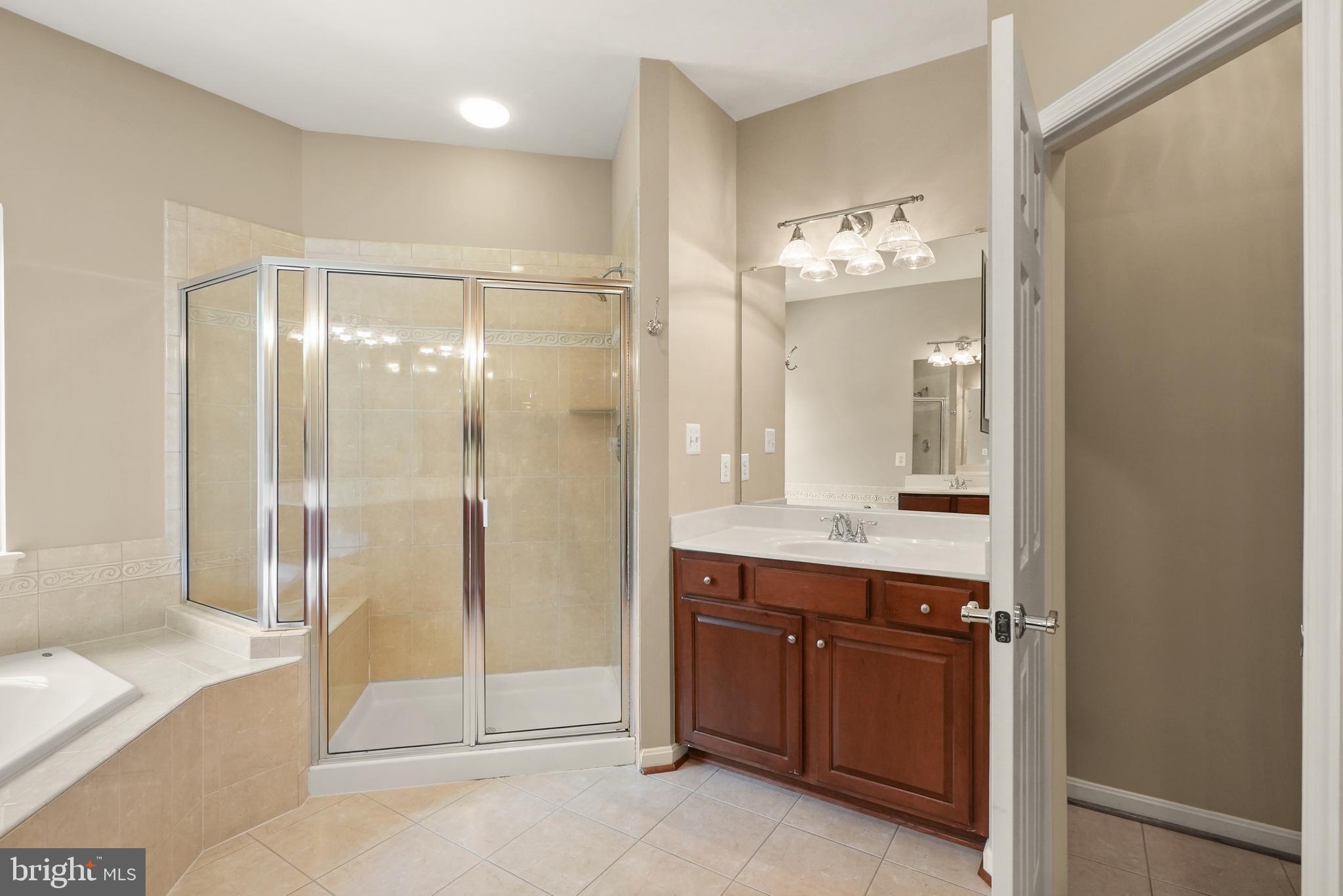 43616 Carradoc Farm Terrace Leesburg, VA 20176 - Photo 36 of 63 a bathroom with a double vanity sink mirror and shower